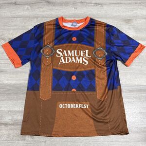 Samuel Adams Shirt Oktoberfest Lederhosen Costume Beer Men's Multicolor Large